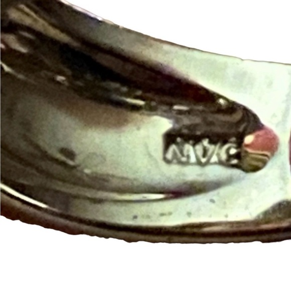 Silver CZ Pavè Heavy Band Ring Signed NVC Sz 8 - Picture 9 of 9